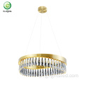 Lustre LED moderno de cristal K9 de aço inoxidável 3000k